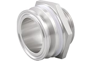 Worldwhere 1.5" Tri Clamp Bulkhead Compression Fittings,Stainless Steel 304 Homebrew Kettle Weldless Bulkhead