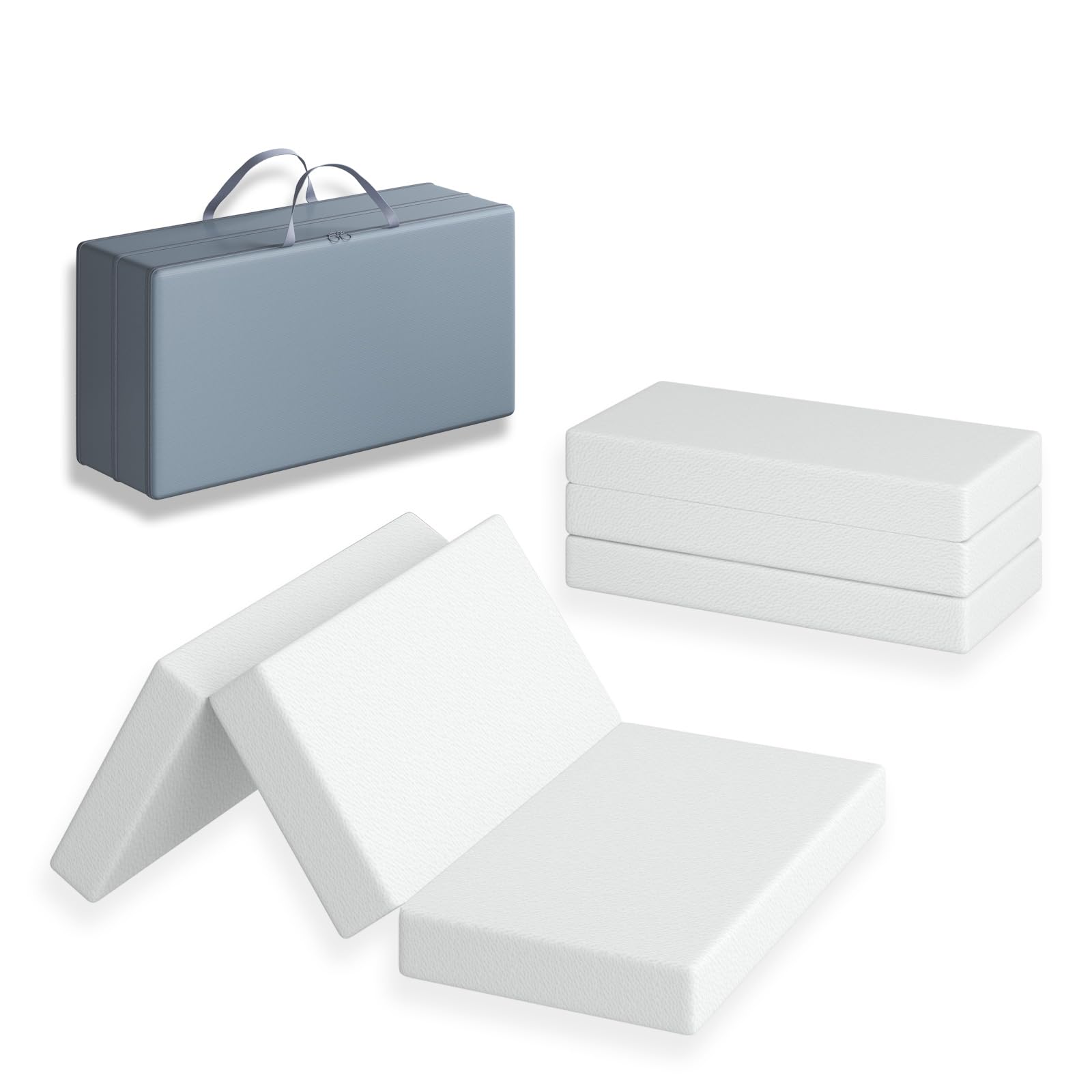 Photo 1 of (YOUTH SIZE)3 inch Trifold 38"Lx26"W Mini Toddler Mattress, Storage Bag Included, Water-Resistant and Removable Cover, Machine Washable, High Density Firm Support Foam, Easy-to-go for Outdoors & Travel