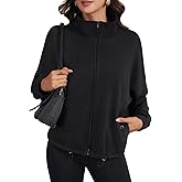 LYANER Women's Full Zip Up Sweatshirt Short Jacket Long Sleeve Fashion Top Fall Outfits Clothes
