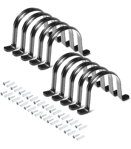 5 Pack Dust Collection Hose Hangers - Adjustable Iron Brackets For 2.5" Pipes & Vacuums, Silver