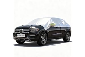 KDSPAROS Half Car Cover for Windshield Ice & Snow - Windshield Snow Cover with Hail Protector, All-Weather Car Cover Fit for 