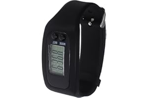 BESPORTBLE Led Multi-Function Sports Pedometer Watch Calorie Monitoring Stylish Black Bracelet for Ages Accurate Step Counter