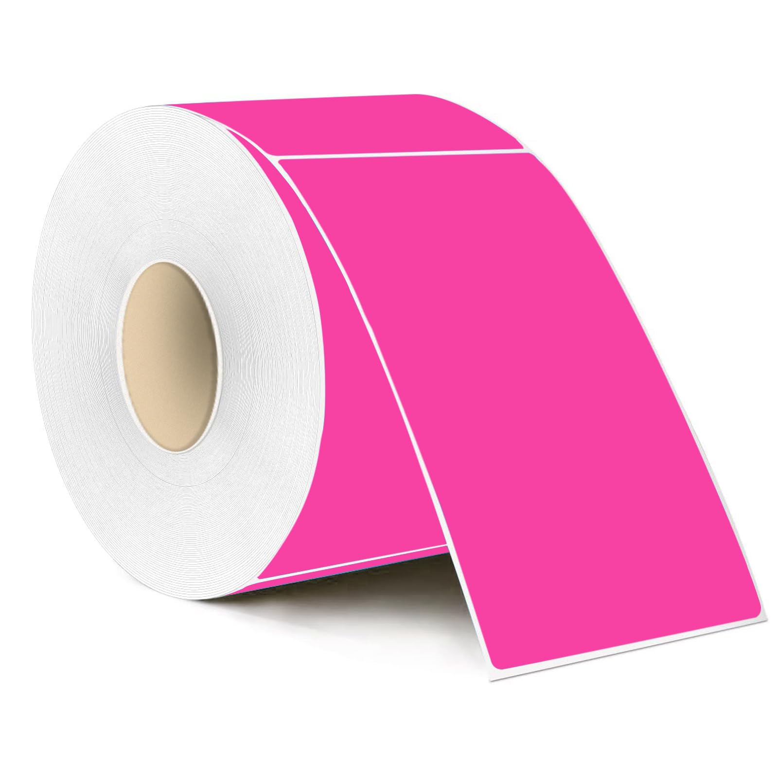 Photo 1 of STARLIBOO 3"X5" Rectangle Neon Colored Labels, Removable Moving Labels for Boxes, Permanent Warehouse Moving Stickers Square Label (250Labels, Fluorescent Rose Red)