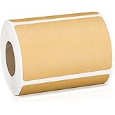 KINGLAKE Kraft Label Stickers 2x3 Inch - 300 Pcs Self-Adhesive Brown Rectangular Blank Labels for Jars, Canning, Crafts, Organizing, Price Tags and Gifts