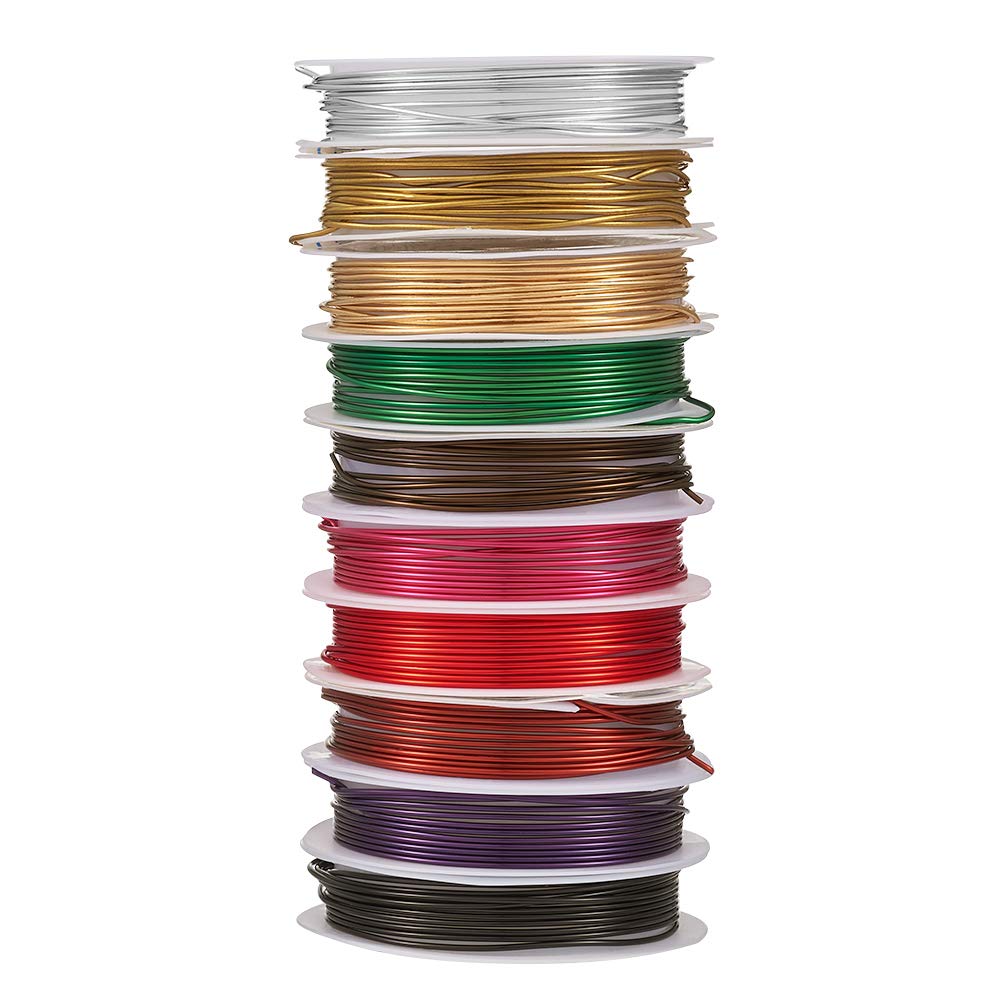 Beadthoven 10Rolls 18Gauge/1mm Tarnish Resistant Copper Wire Mixed Color 82Ft/25M Bendable Jewelry Beading Bare Metal Wires for Jewelry Wrapping Making Floral Sculpture Crafts 2.5M/roll