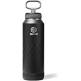 Takeya Sport 40 oz Triple-Insulated Stainless Steel Water Bottle, Straw Lid – Leakproof, Sweatproof, BPA-Free, Keeps Drinks Cold 36 Hrs, Hot 14 Hrs – Obsidian