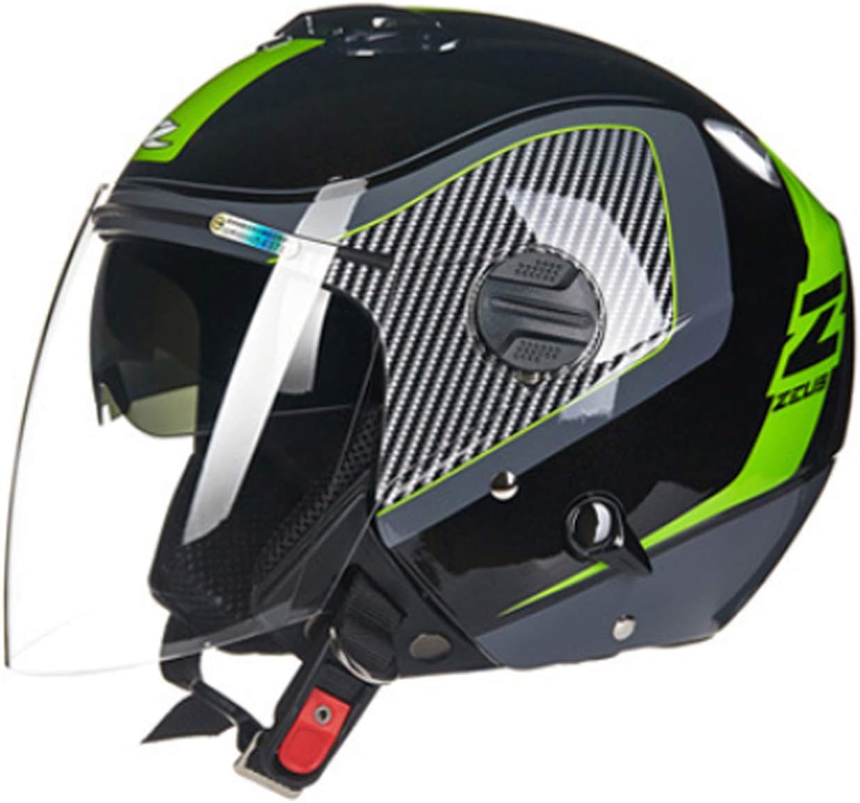 Sunzy Harley motorcycle helmet, adult retro men and women double lens 3/4 open face motorcycle helmet/DOT approved,XXL