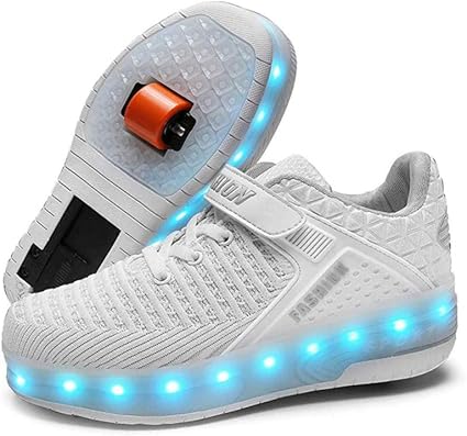 jymei zapatillas luces ninos ninas unisex led luz automatica de skate zapatillas con ruedas zapatos patines deportes para ninos ninas g 35