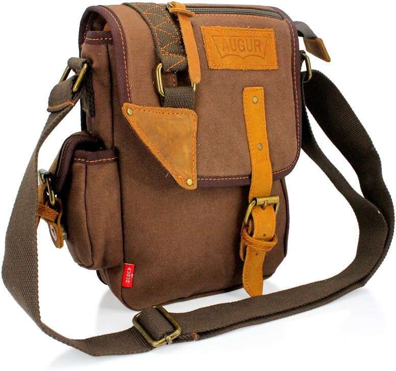 GEARONIC TM Men Military Canvas Messenger Shoulder Sling school Belt Crossbody Travel Hiking Bag Satchel