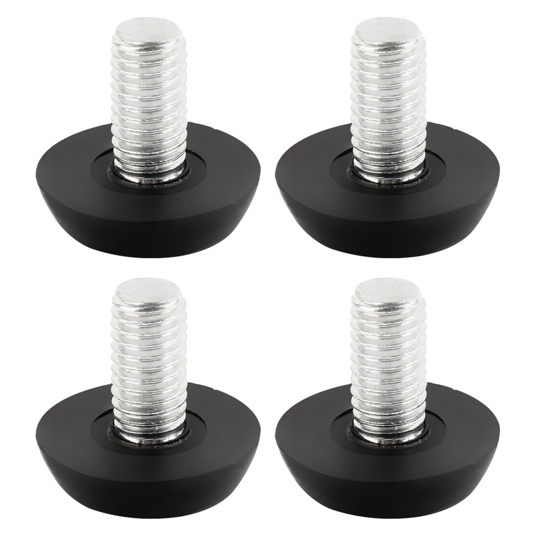sourcing map Furniture Glide Leveling Foot 8mm Thread 23mm Dia Base 4pcs Black
