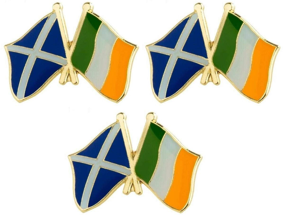 Set of 3 x Ireland and Scotland Flag metal pin badges