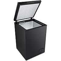 Kismile 3.5 Cubic Feet Chest Freezer with Removable Basket Free Standing Top open Door Compact Freezer with Adjustable…