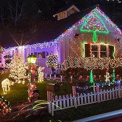 4-Pack Multicolor Solar Christmas Lights, Green