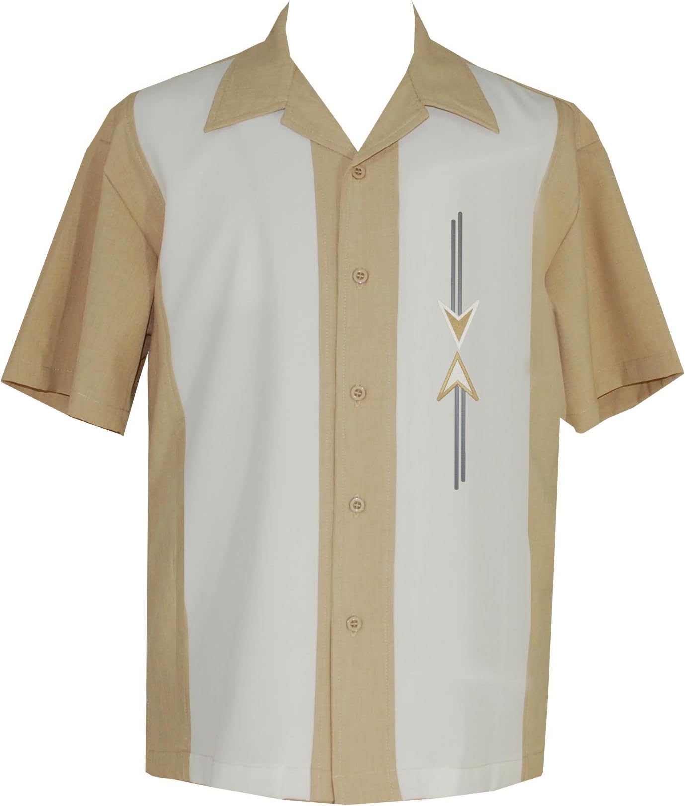 Lucky Paradise Mens Camp Shirt, Vintage Cuban Style Bowling Shirt ~ Tom Collins ~ Guayabera Dress Shirt Style