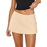 Pungdra Womens Micro Mini Skirt with Shorts Low Rise A-Line Skort for Women Formal Going Out Casual Athletic Tennis Outfits