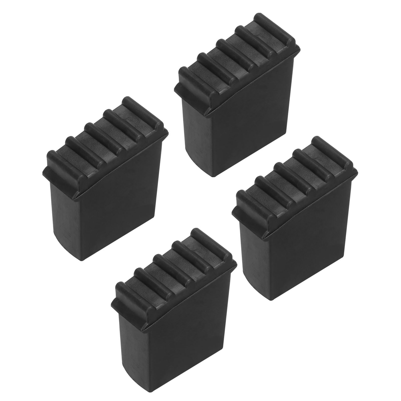 PATIKIL Step Ladder Foot Mat, 4 Pack Herringbone Ladder Feet Cover Non-Slip Rubber Cap Ladder Legs Accessories Replacement for Ladder Protection, Black