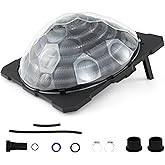 Goplus Solar Pool Heater Above Ground, Inground Swimming Pool Dorm Heater with Rotatable Hose Connectors and Foldable Legs, S