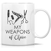 Retreez Funny Mug - My Weapons of Choice Brush Hairstylist Hairdresser 11 Oz Ceramic Coffee Mugs - Funny, Sarcasm, Sarcastic, Inspirational birthday gifts for friends, coworkers, siblings, dad, mom
