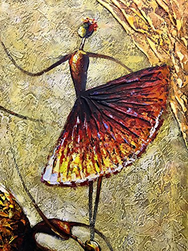 Metuu Oil Paintings, Ballet Dancer Girl Paintings Modern Home Decor Wall Art Painting Wood Inside Framed Hanging Wall Decoration Abstract Painting Ready to hang 24x36inch