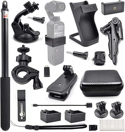 Amazon Dji Osmo Pocket アクセサリーセット 21in1 拡張アクセサリーキット 自撮り棒 車用サクションカップ 卓上ミニ三脚 自 転車固定マウント バック固定クリップ コネクター ウェアラブルカメラ用マウント部品 通販