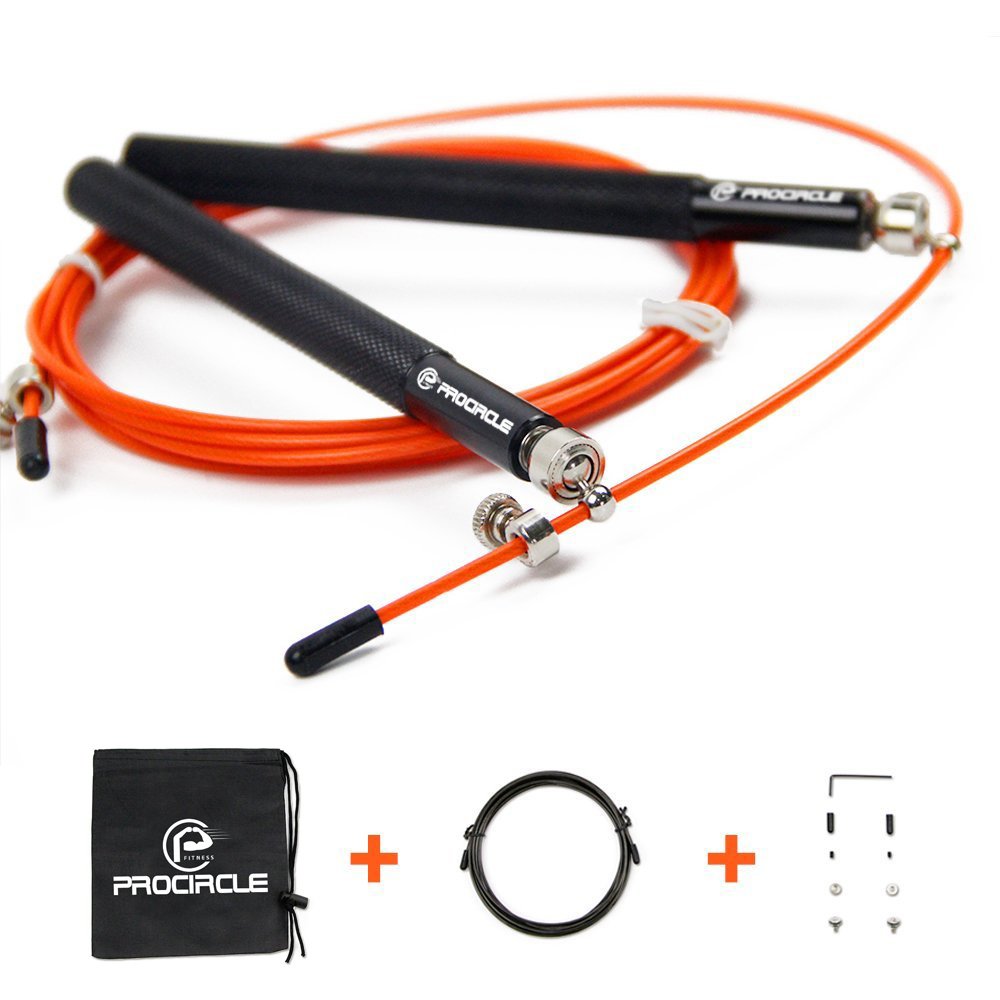 PROCIRCLE Cuerda para Saltar Skipping Rope ° Swivel Ball Bearing Ajustable Entrenamiento
