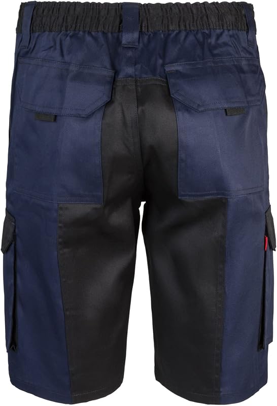 - 103021B; Bermuda Bicolor Multibolsillos; Color Azul Navy y Negro; Talla 42