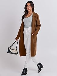 ANRABESS Long Cardigans for Women Lapel 2023 Fall