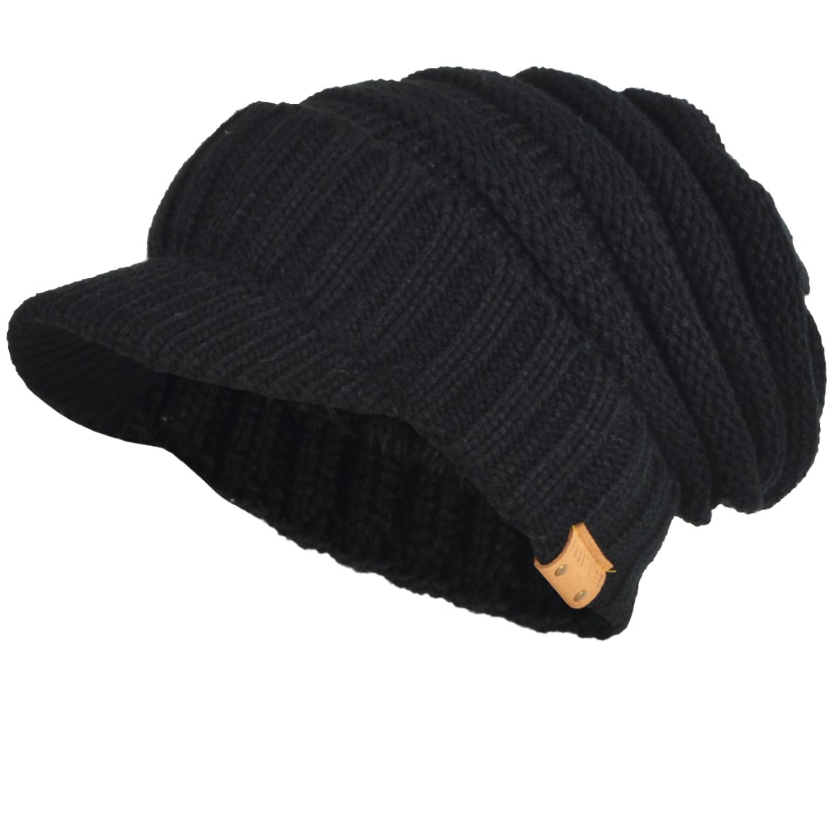 Mens Black Wool Flat Cap Custom Multiple Size Fashion Woolen Flat