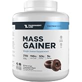 Transparent Labs Mass Gainer Protein Powder - 15 Servings, Chocolate Glaze | Naturally Flavored Grass-Fed Whey with 53g Protein, 110g Carbs, High-Calorie Powder for Muscle Gain &amp; Recovery, 3g Creatine
