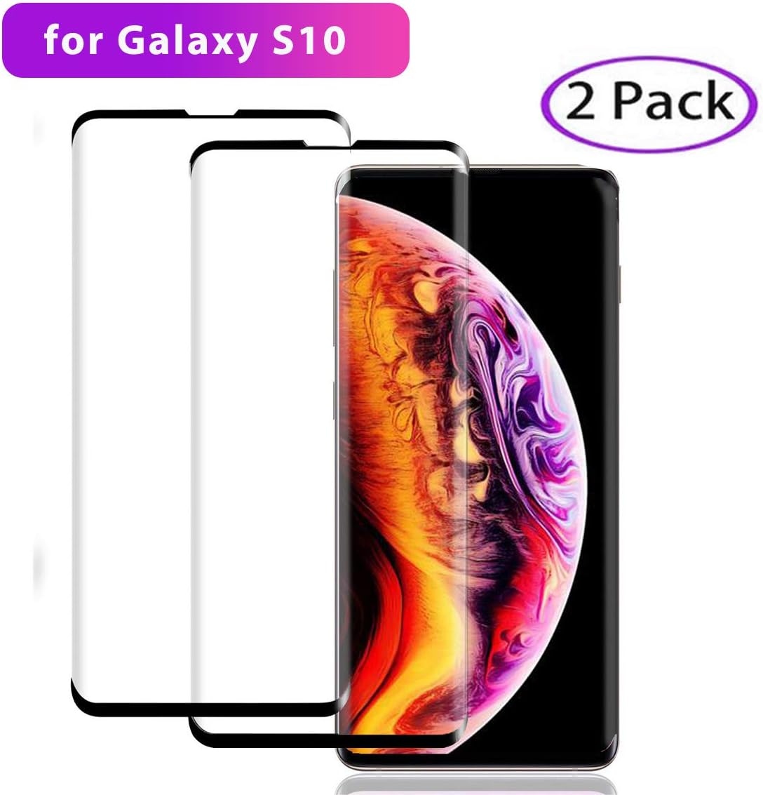 Screen Protector for Samsung Galaxy S10, [2 Pack][Ultrasonic Fingerprint Compatible][ScratchProof][No Bubbles][9H Hardness][Case Friendly] Tempered Glass Compatible with Samsung Galaxy S10