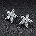 14g Flower Cubic Zirconia Dermal Anchor Tops and Base Surgical Steel Internally Threaded Screw Piercings (Clear)