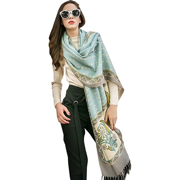 DANA XU 100% Merino Wool Pashmina Shawl Cashmere Wrap for Women