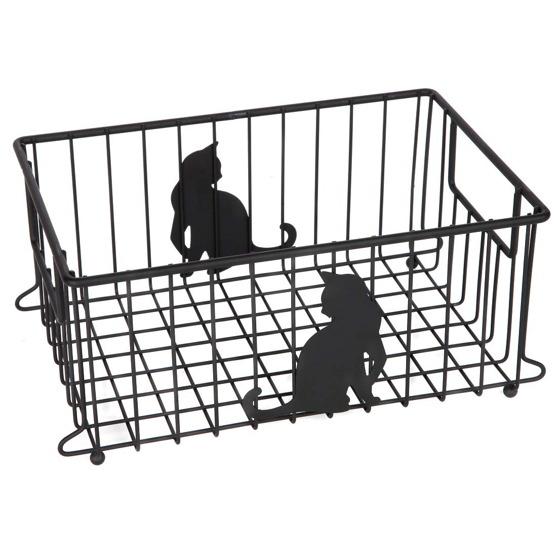 Photo 1 of Lily's Home Cat-Themed Wire Basket, Kitchen and Desk Organizer, Cute Caddy for Cat Lovers for Kitchen, Pantry, Cabinet, Bathroom and Office (Large)