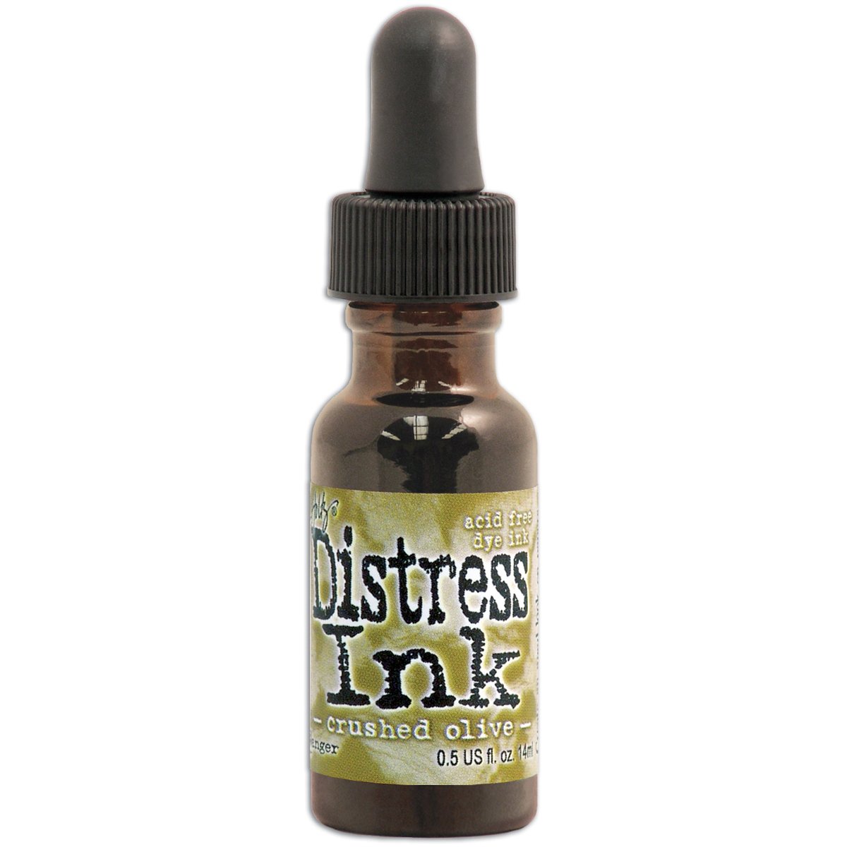 Tim Holtz 0.5 oz Distress Ink Re-Inker Crushed Olive