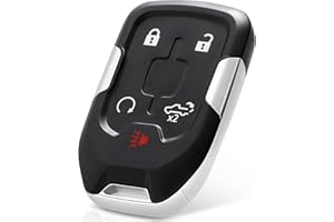 HelloAuto Key Fob Shell for GMC Sierra Truck 2019 2020 , Replacement 5 Buttons Empty Key Shell for Chevy Silverado 1500 2500 3500 Key Fob Cover (HYQ1EA)