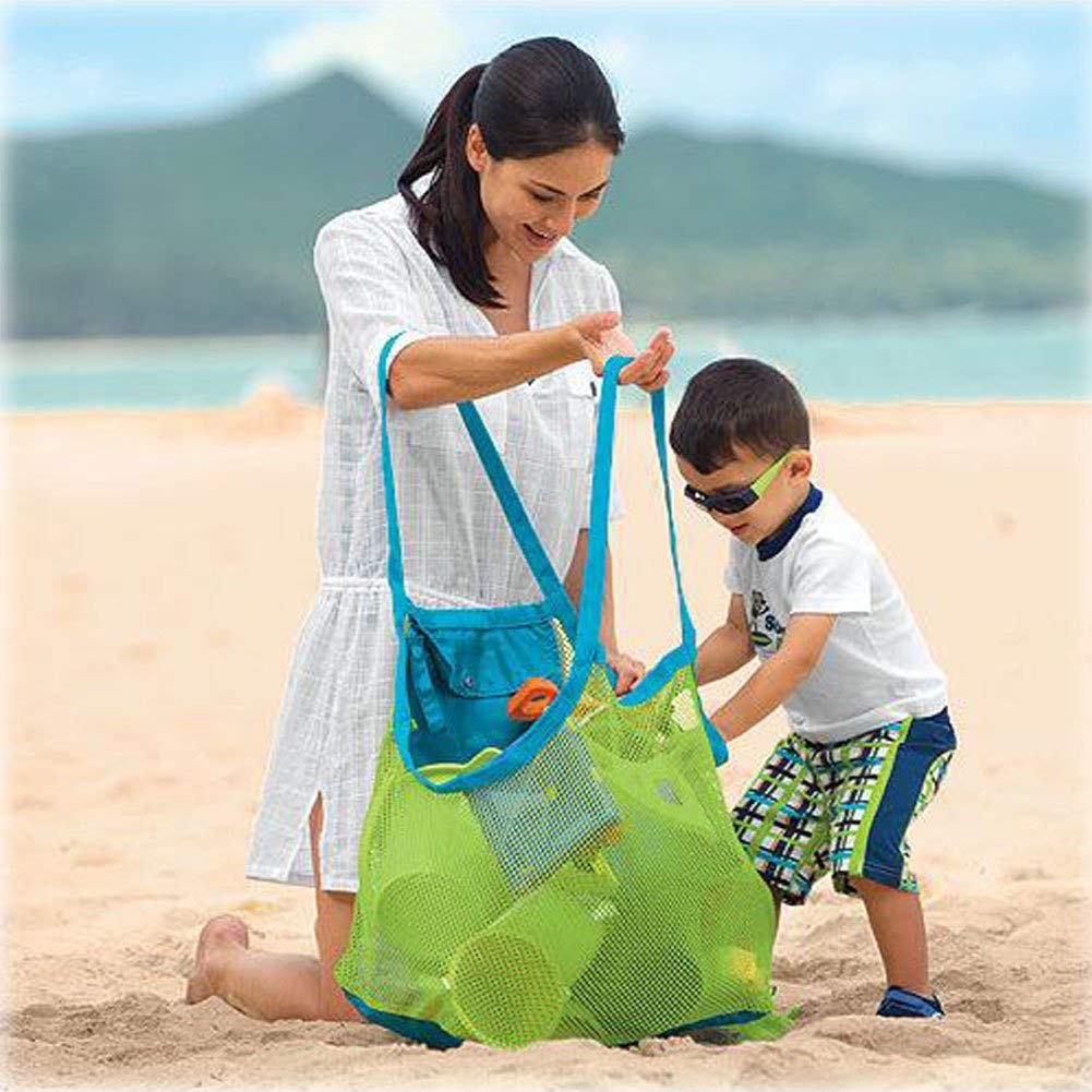 KAEHA Beach Sandbag for Large Toys and Clothes, 45 x 30 x 45 cm, Unisex-Adult, Green