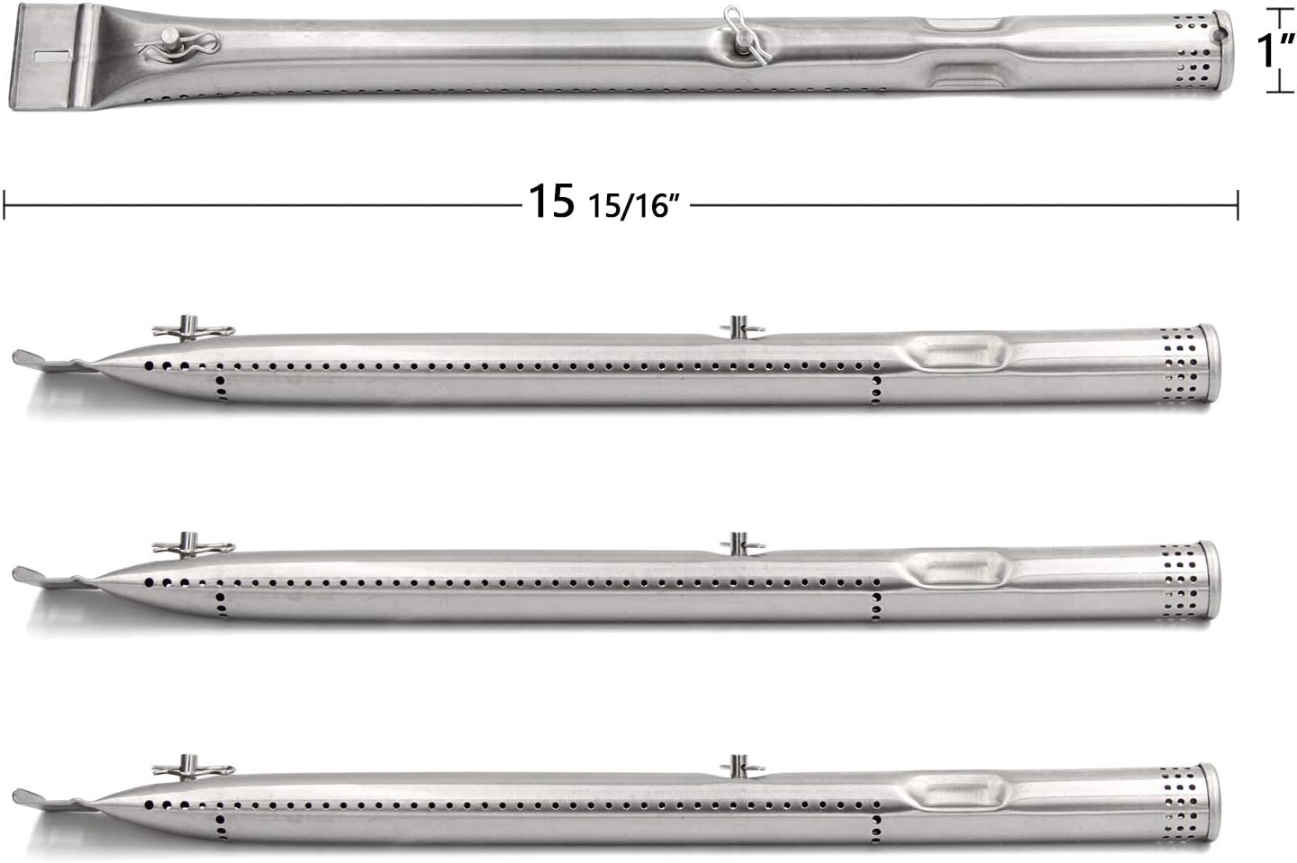 Hongso 15 15/16" SUS304 BBQ Gas Grill Replacement Burners for Charbroil 463250511, 463250811, Master Chef 85-3044-6, 85-3045-4, G45303, G453 Grill Models, G515-2200-W1, G501-0008-W1, 4-Pack (SBD731) : Garden & Outdoor