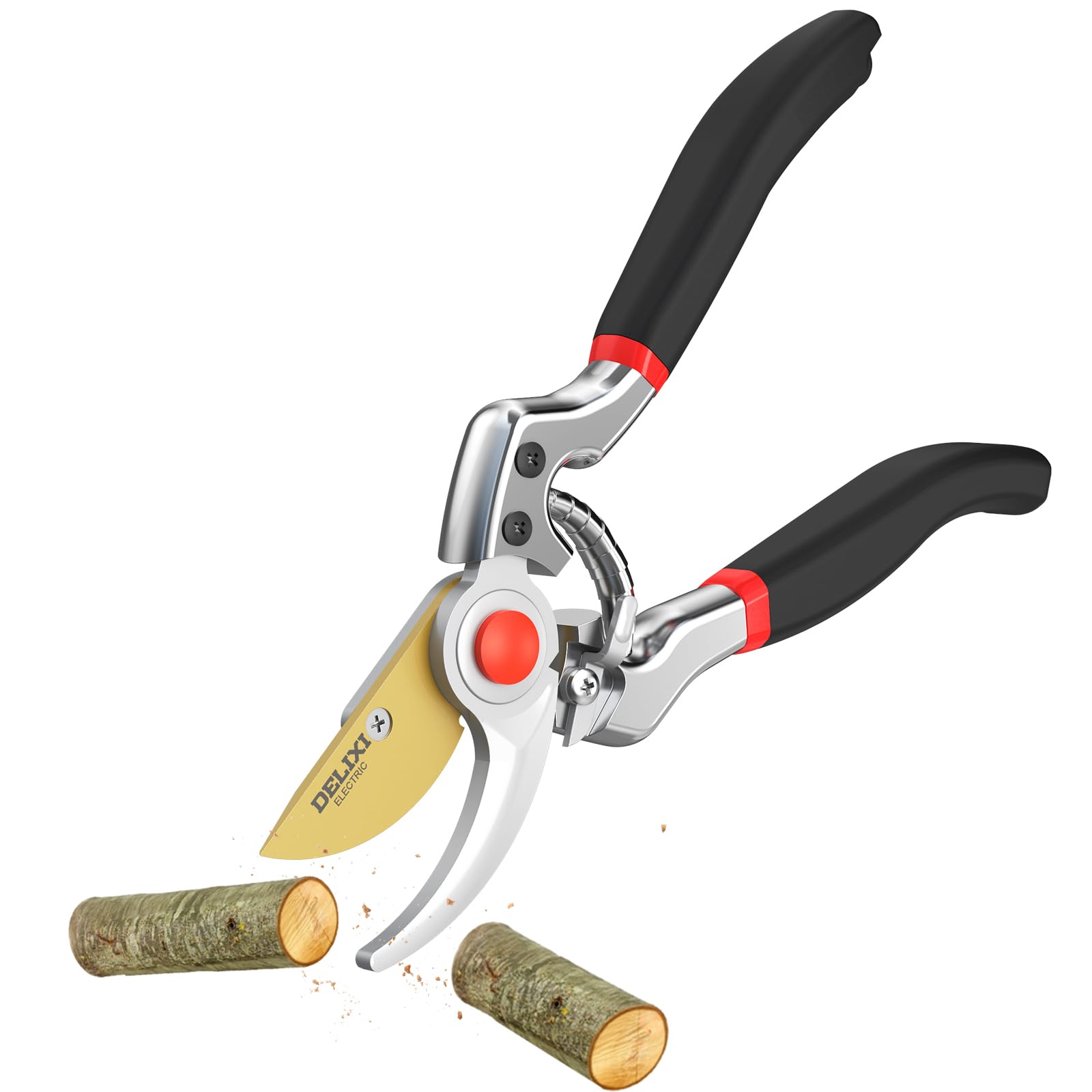 Photo 1 of 9.25" Heavy Duty Pruning Shears (Professional Bypass Garden Clippers with SK5 Steel Teflon Coated Blade)(1" Cutting Capacity, 2.17" Max Opening) Gardening Scissors for Plants, Flowers, Shrubs & Trees