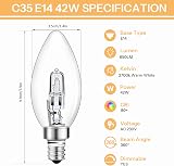 Caldarax E14 42W Candle Bulbs Dimmable 650LM 2700K Clear Glass Pack of 5 view 2