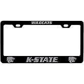 Kansas State Wildcats Laser Engraved Metal License Plate Frame Black Officially Licensed Collegiate Product