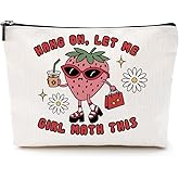 Inspirational Gifts for Women Strawberry Gifts Makeup Bag Mental Health Positive Affirmation Gifts for Therapist Tutor Her Psychologist Self Care Toiletry Bag Zipper Pouch Christmas Birthday