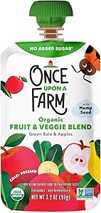 Once Upon A Farm, Organic Green Kale & Apples Pouch, 3.2 Ounce