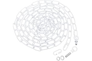 PATIKIL 15 Feet Lighting Chain for Hanging Lamp, Chandelier Chain Light Fixture Chain Load Capacity 65 Lbs for Pendant Light, Ceiling Fan, White