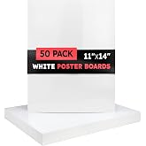 Hygloss White Poster Board 11 x 14 - 50 Count Bulk Pack, 10 Pt. Thickness | Large blank paper multipack for projects, presentations, displays, signs and crafts, double-sided acid-free cardstock