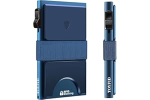 TOYFID Slim Wallet for Men, Minimalist Pop Up Wallet, Metal Wallet, RFID Blocking Mens Wallets with Expandable Backplate & Ca