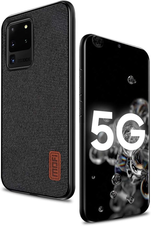 Mofi Shockproof Case Compatible with Samsung S20 Ultra 5G Case Slim Matte Fabric Thin Cover for Galaxy S20 Ultra (6.9 inch) Black