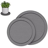 Johamoo Plant Saucer for Indoors, 8+10 Inch, Instantly Dry Diatomaceous Earth Plant Trays, Stone Plant Pot Saucers Drip & Drainage Tray, Gray