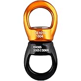 YAPJEB 30kN Swing Swivel, CE Certified 360° Rotation Silent Device for Climbing, Tree Swing, Aerial Dance, Hammock, Carabiner Compatible(Black&Yellow)