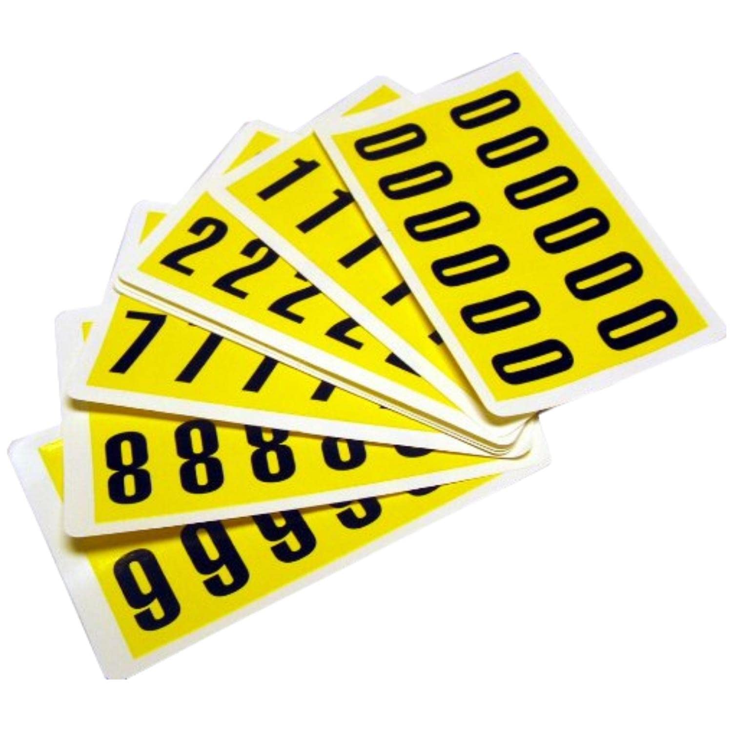 Complete Packs of Self-Adhesive Numbers, Easy Warehouse Identification, Clean Peel - Leaves No Residue, Each Card is H.21 x W.38mm - Yellow