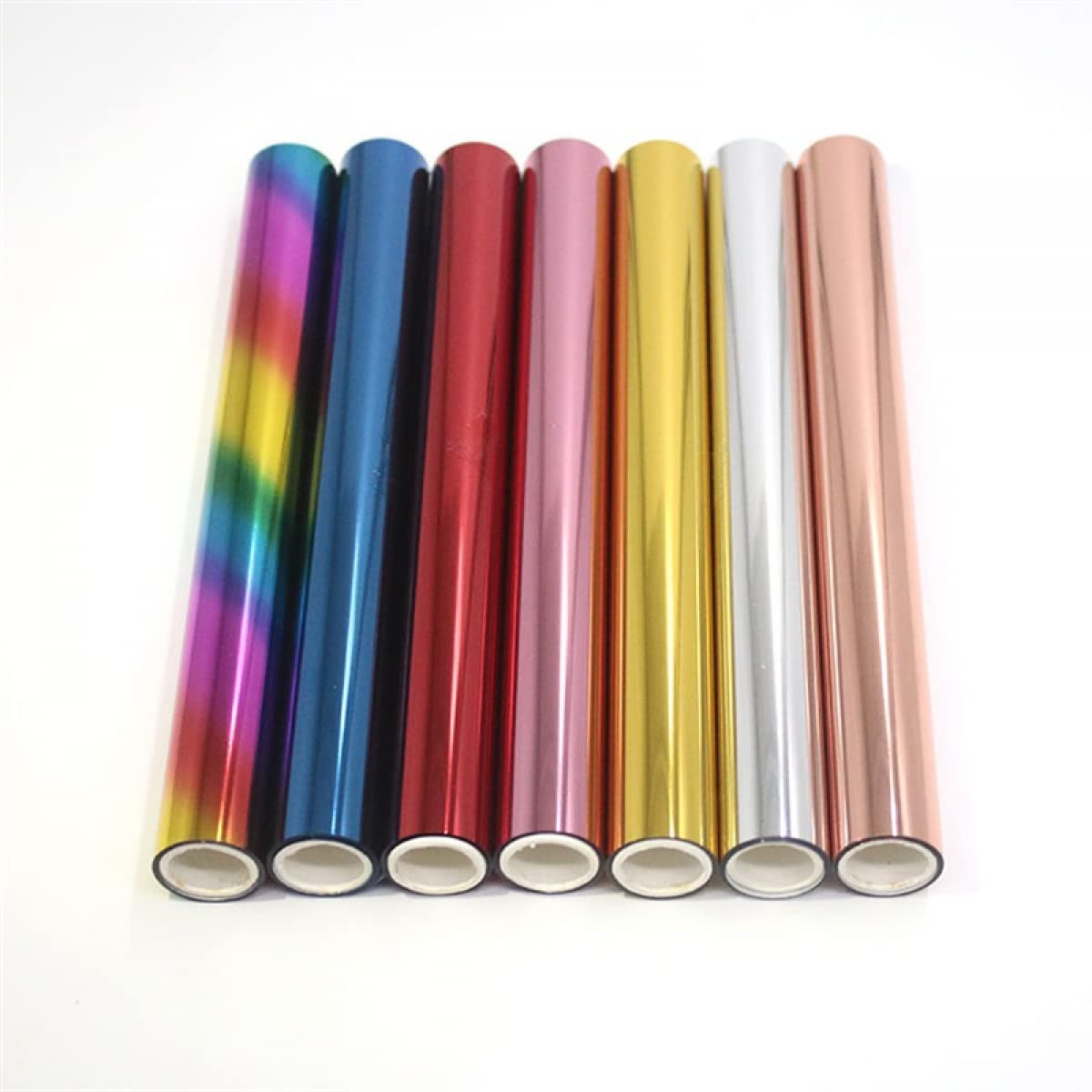 7Pcs Glimmer Hot Foil, Toner Reactive Foil Roll Metallic Variety Multi Color 4.8x197''eters Hot Stamping FoilGold Foil,Foil by Laser PrinterToner Reactive Foil for Scrapbooking Paper Crafts